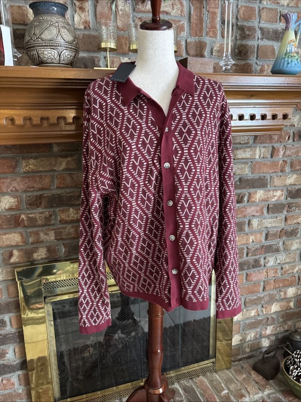 Art Of Rhetoric Burgundy Cardigan Size XL NWT